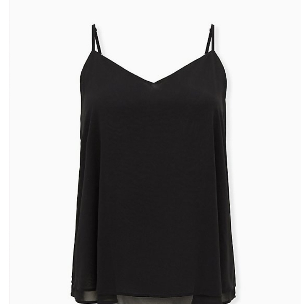 NWT Torrid 2 Sophie Chiffon Black Swing Cami